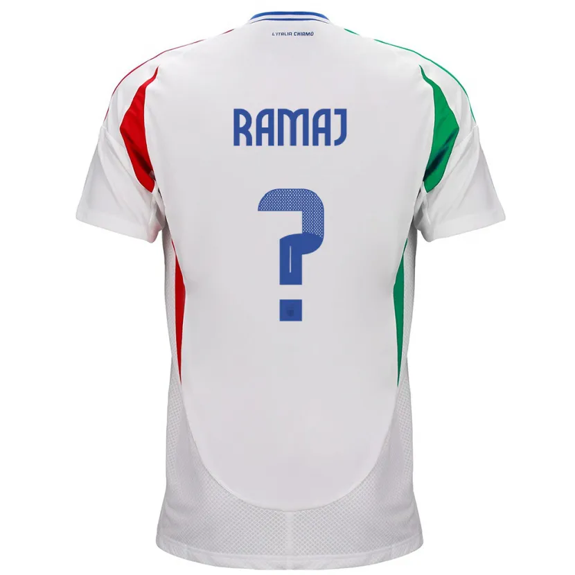 Danxen Kinderen Italië Gabriel Ramaj #0 Wit Uitshirt Uittenue 24-26 T-Shirt