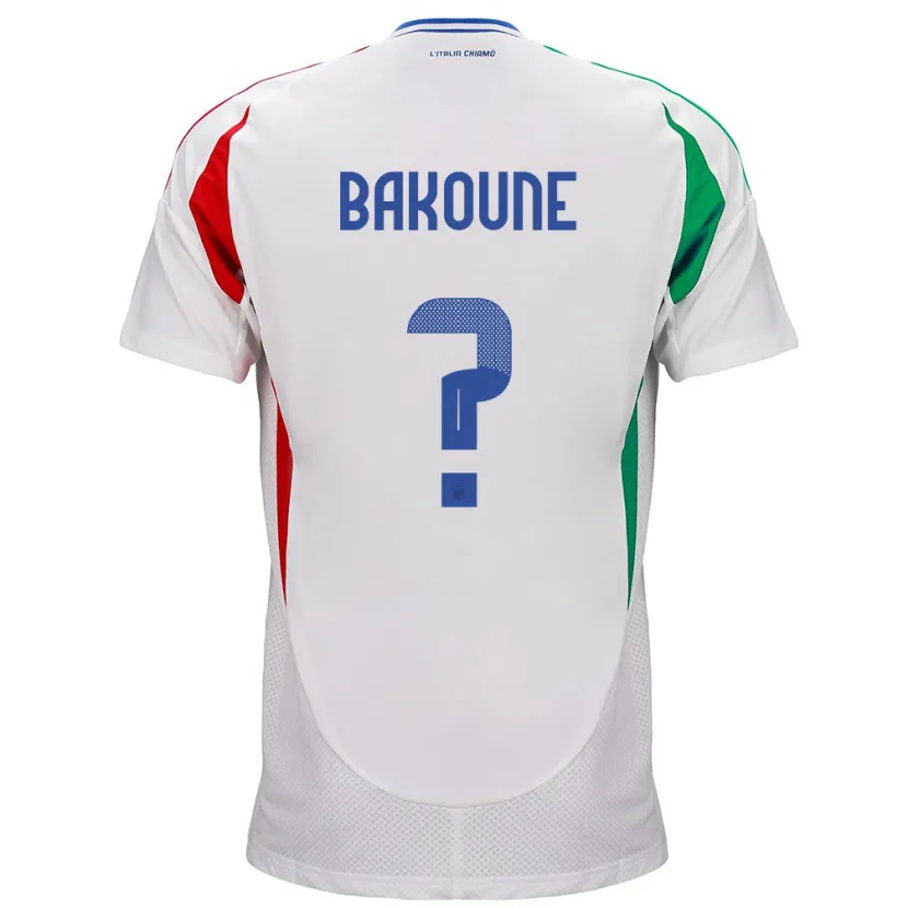 Danxen Kinderen Italië Adam Bakoune #0 Wit Uitshirt Uittenue 24-26 T-Shirt