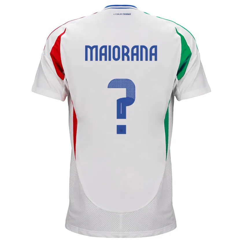 Danxen Kinderen Italië Stefano Maiorana #0 Wit Uitshirt Uittenue 24-26 T-Shirt