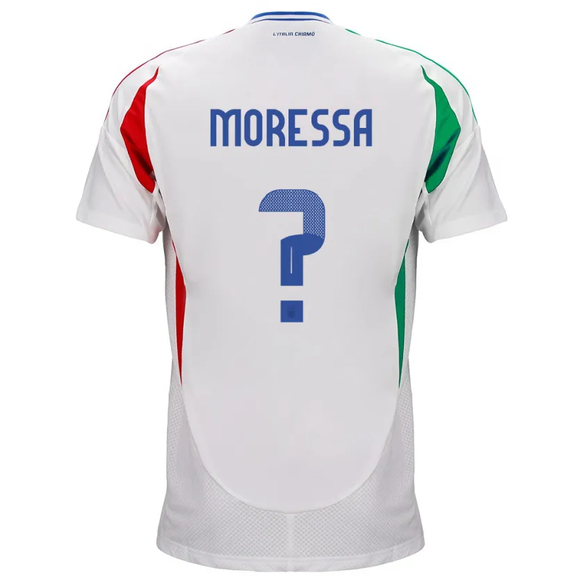 Danxen Kinderen Italië Kevin Moressa #0 Wit Uitshirt Uittenue 24-26 T-Shirt