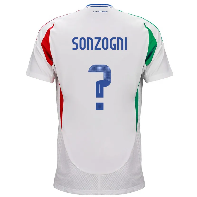 Danxen Kinderen Italië Mattia Sonzogni #0 Wit Uitshirt Uittenue 24-26 T-Shirt
