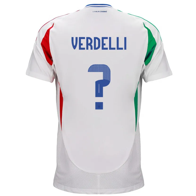 Danxen Kinderen Italië Davide Verdelli #0 Wit Uitshirt Uittenue 24-26 T-Shirt