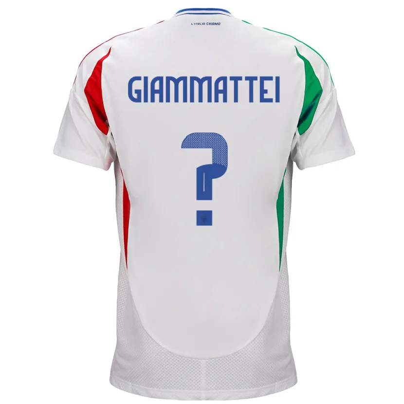 Danxen Kinderen Italië Gioele Giammattei #0 Wit Uitshirt Uittenue 24-26 T-Shirt
