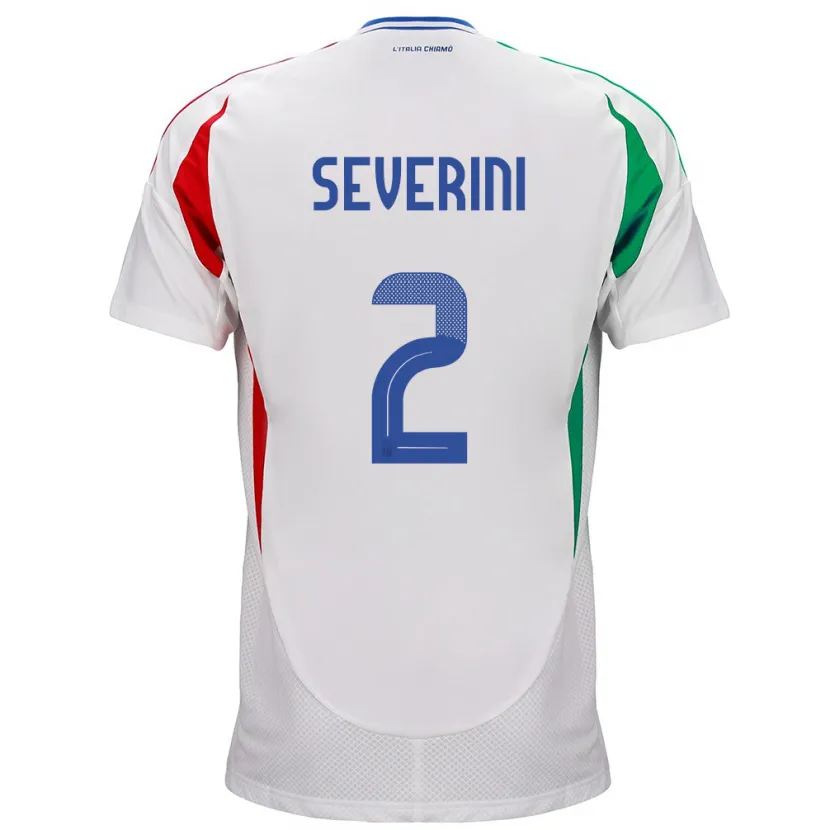 Danxen Kinderen Italië Emma Severini #2 Wit Uitshirt Uittenue 24-26 T-Shirt