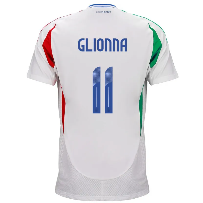 Danxen Kinderen Italië Benedetta Glionna #11 Wit Uitshirt Uittenue 24-26 T-Shirt