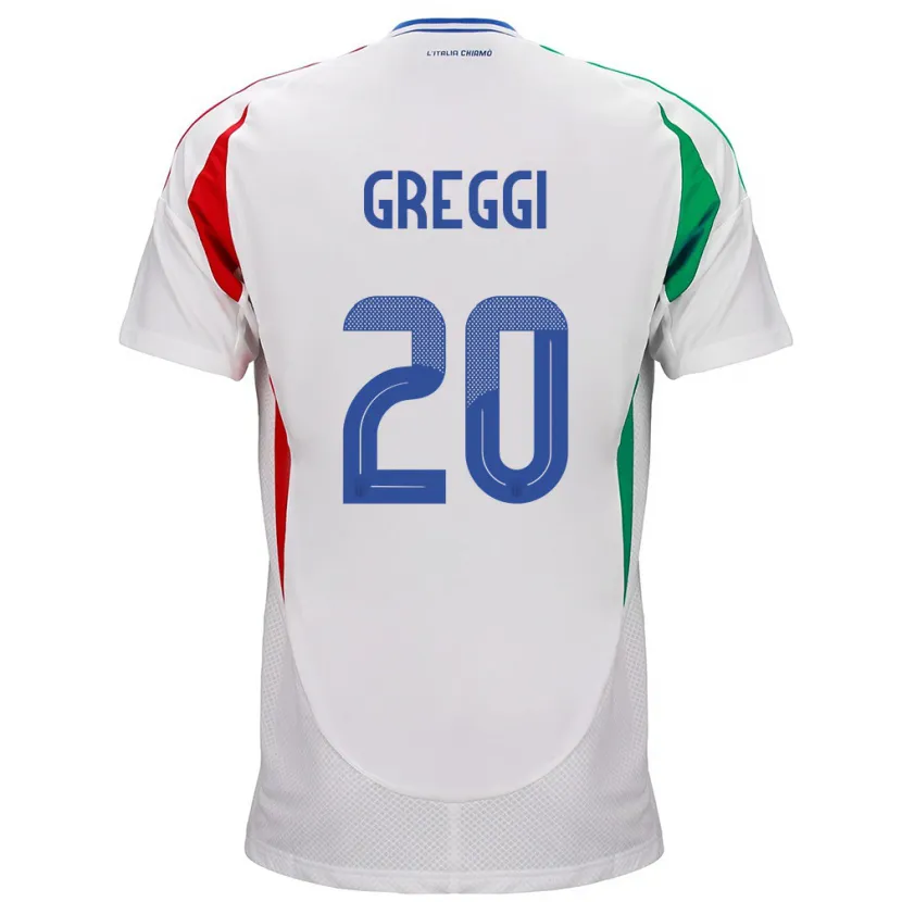 Danxen Kinderen Italië Giada Greggi #20 Wit Uitshirt Uittenue 24-26 T-Shirt