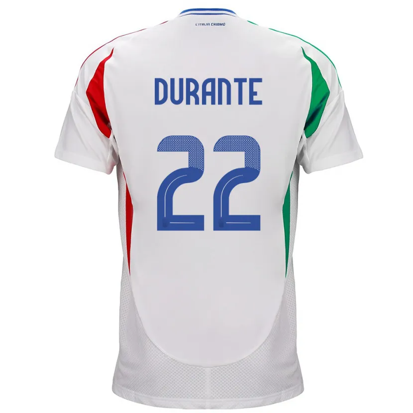 Danxen Kinderen Italië Francesca Durante #22 Wit Uitshirt Uittenue 24-26 T-Shirt