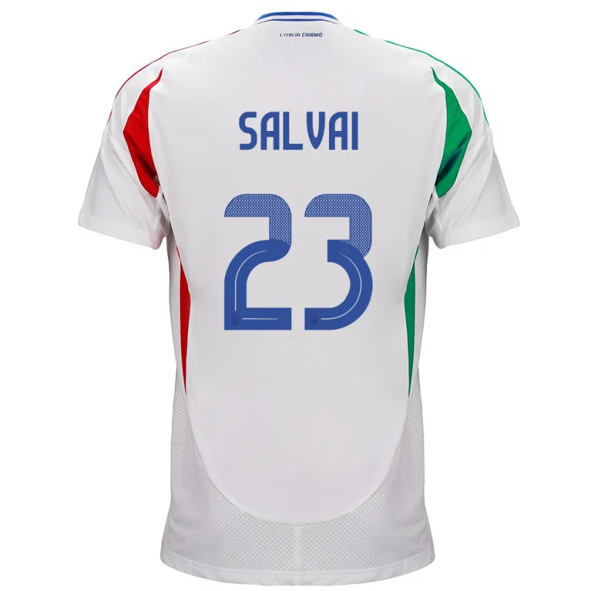 Danxen Kinderen Italië Cecilia Salvai #23 Wit Uitshirt Uittenue 24-26 T-Shirt