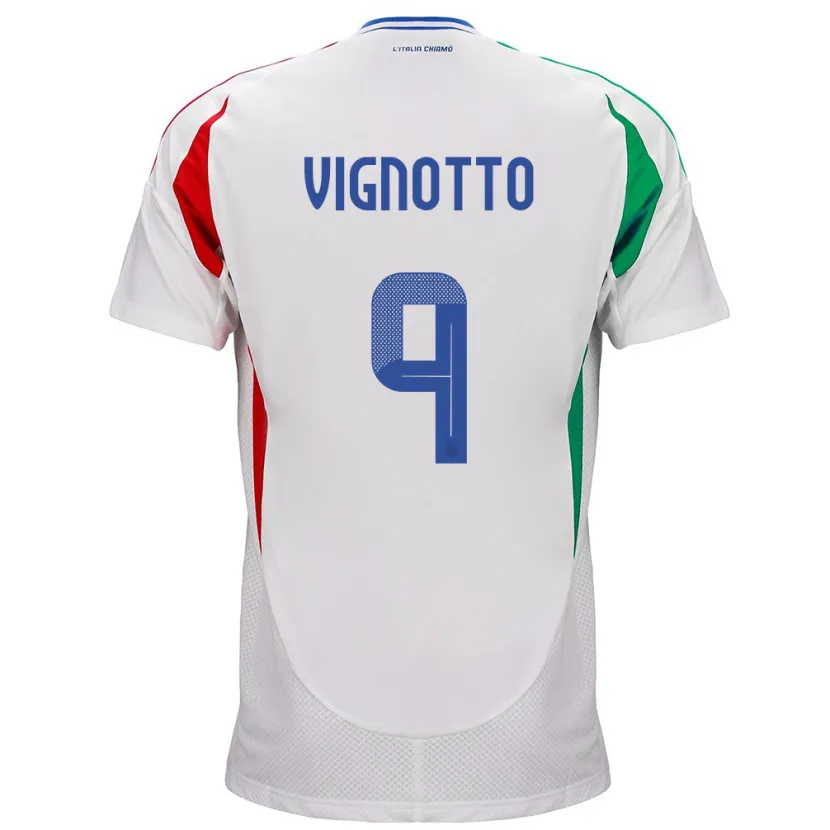 Danxen Kinderen Italië Elisabetta Vignotto #9 Wit Uitshirt Uittenue 24-26 T-Shirt