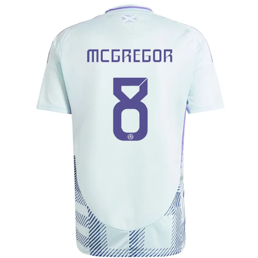 Danxen Kinderen Schotland Callum Mcgregor #8 Licht Mintblauw Uitshirt Uittenue 24-26 T-Shirt