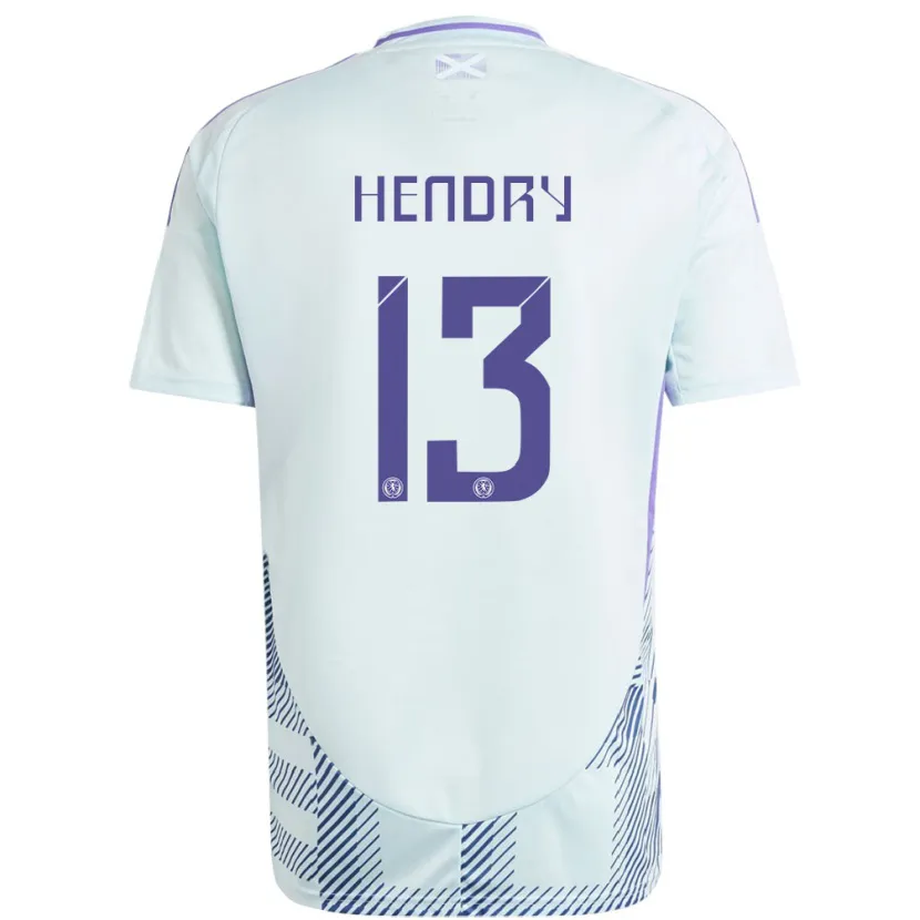 Danxen Kinderen Schotland Jack Hendry #13 Licht Mintblauw Uitshirt Uittenue 24-26 T-Shirt