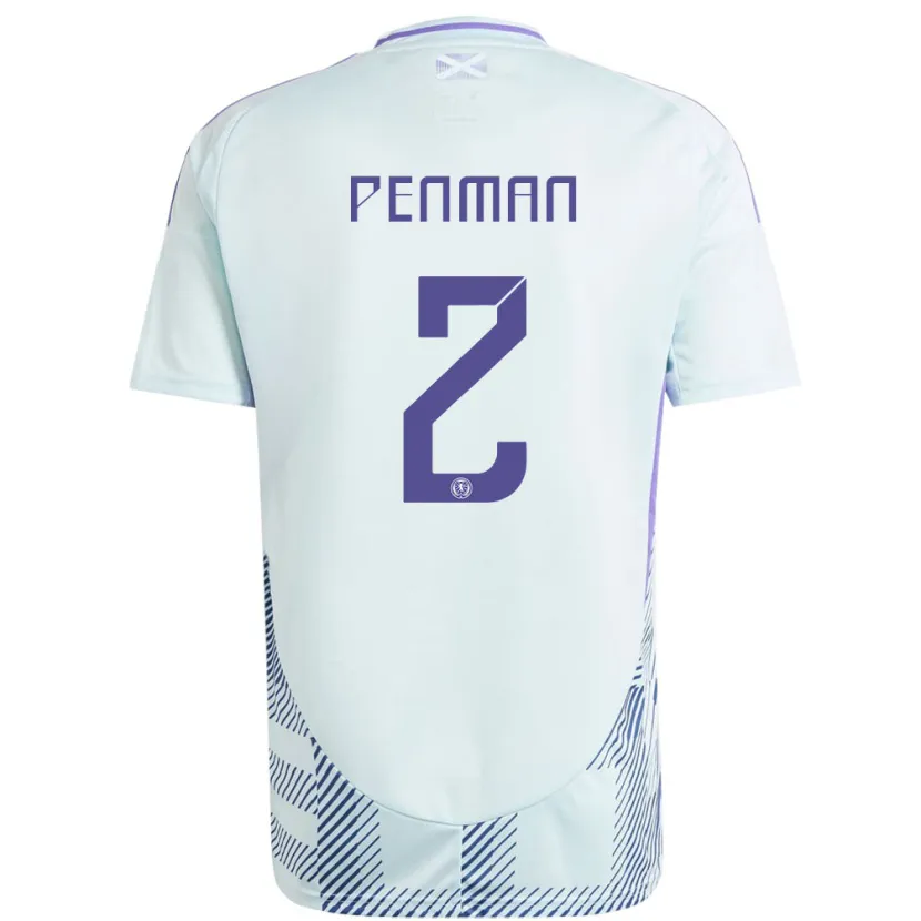 Danxen Kinderen Schotland Callum Penman #2 Licht Mintblauw Uitshirt Uittenue 24-26 T-Shirt