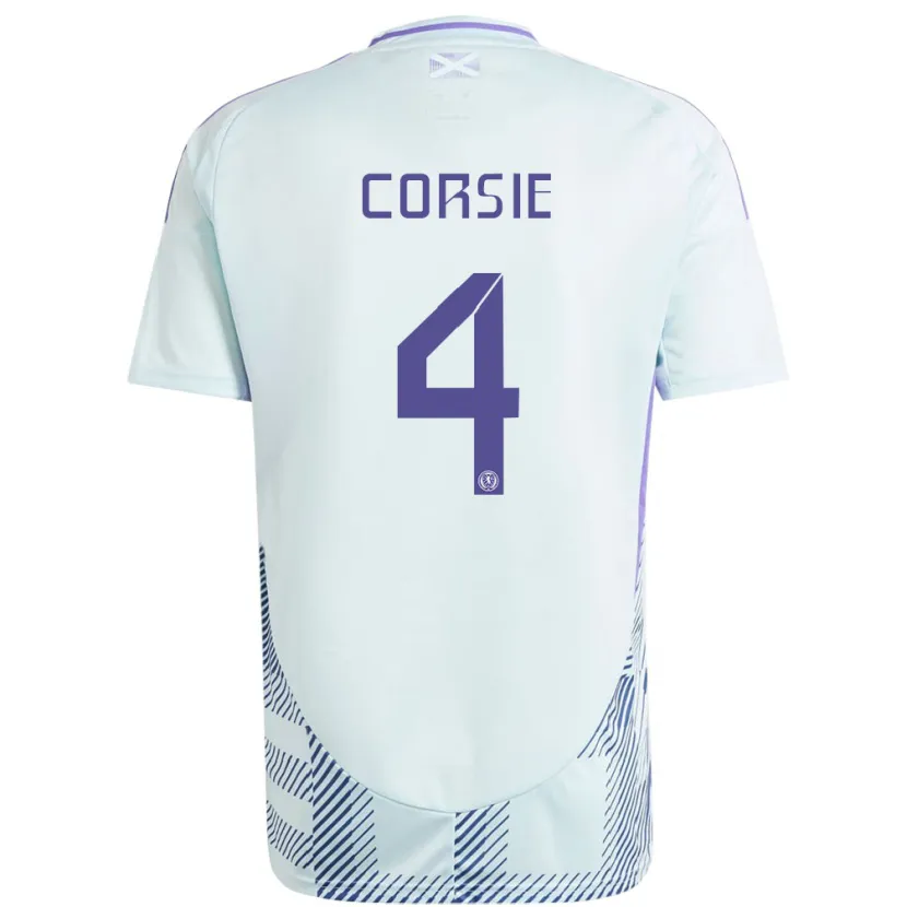 Danxen Kinderen Schotland Rachel Corsie #4 Licht Mintblauw Uitshirt Uittenue 24-26 T-Shirt