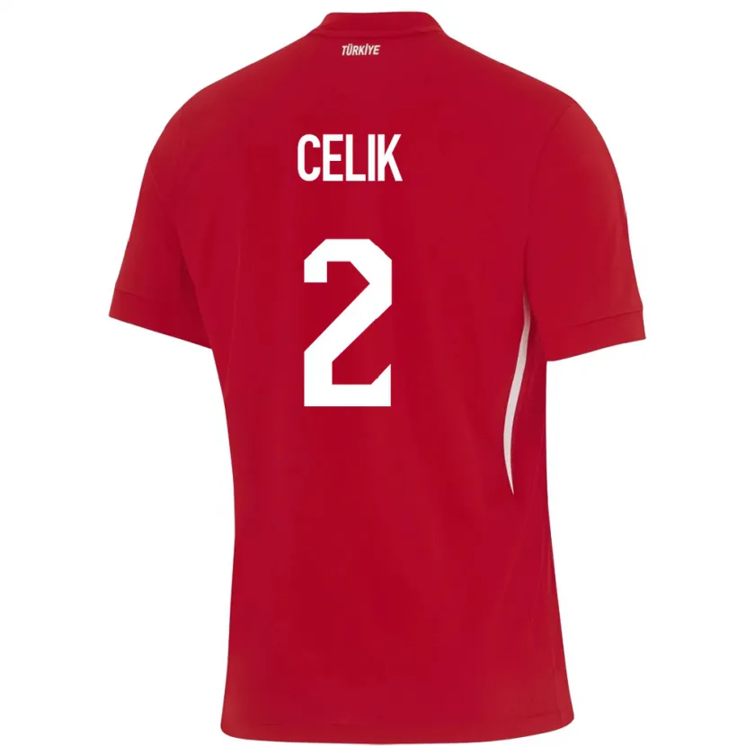 Danxen Kinderen Turkije Zeki Çelik #2 Rood Uitshirt Uittenue 24-26 T-Shirt