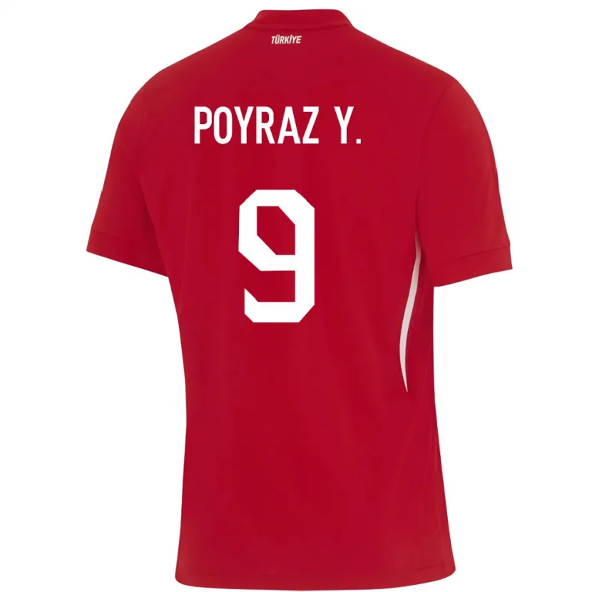 Danxen Kinderen Turkije Poyraz Yıldırım #9 Rood Uitshirt Uittenue 24-26 T-Shirt