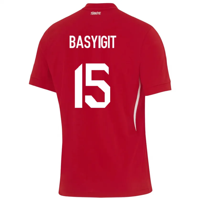 Danxen Kinderen Turkije Emirhan Başyiğit #15 Rood Uitshirt Uittenue 24-26 T-Shirt