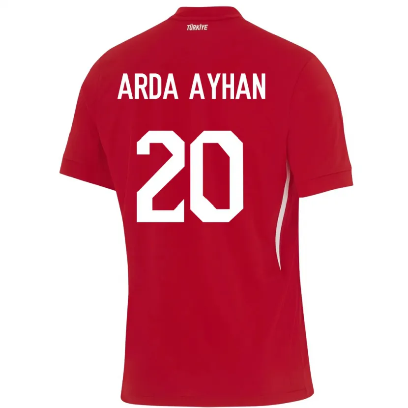 Danxen Kinderen Turkije Murat Arda Ayhan #20 Rood Uitshirt Uittenue 24-26 T-Shirt