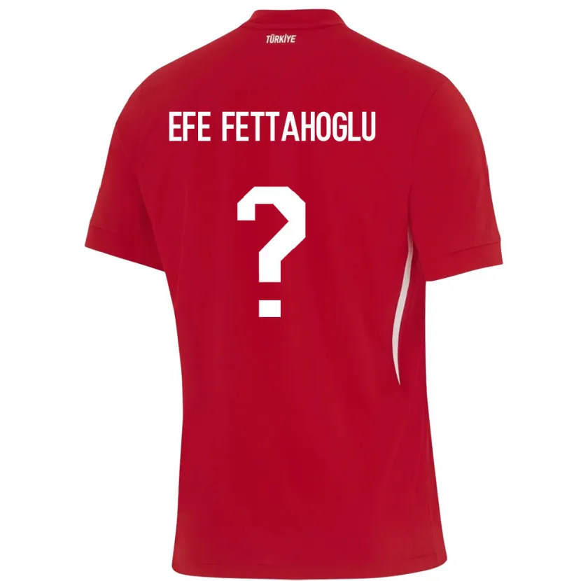 Danxen Kinderen Turkije Adnan Efe Fettahoğlu #0 Rood Uitshirt Uittenue 24-26 T-Shirt