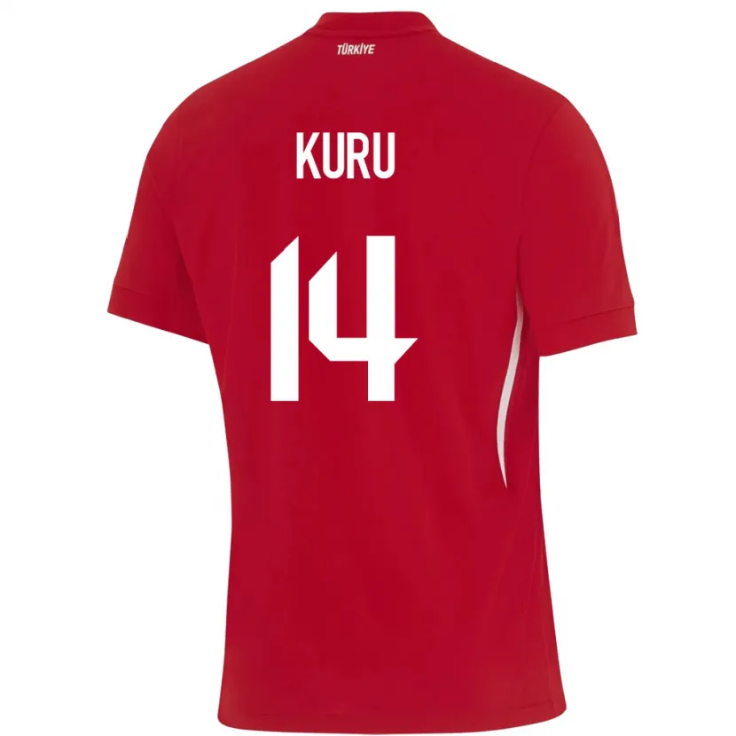 Danxen Kinderen Turkije Büşra Kuru #14 Rood Uitshirt Uittenue 24-26 T-Shirt