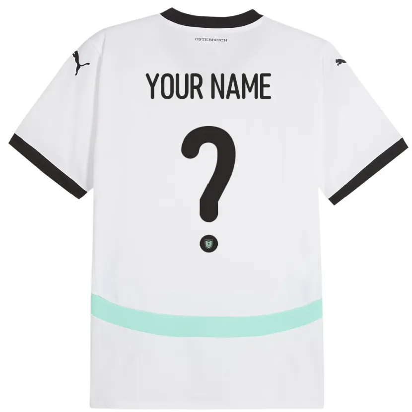 Danxen Kinderen Oostenrijk Uw Naam #0 Wit Uitshirt Uittenue 24-26 T-Shirt