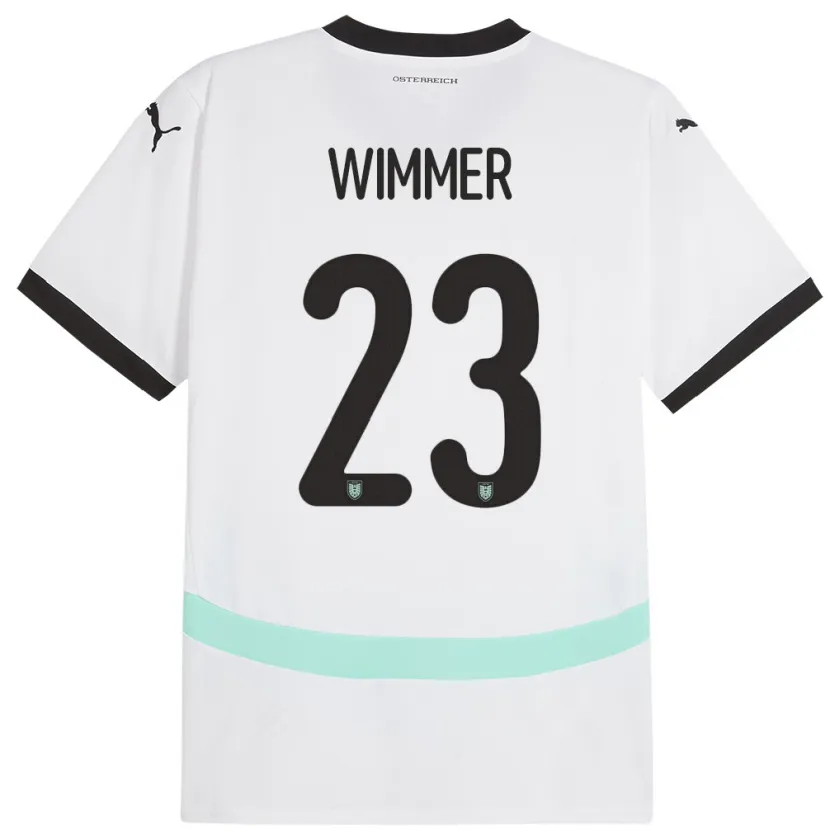 Danxen Kinderen Oostenrijk Patrick Wimmer #23 Wit Uitshirt Uittenue 24-26 T-Shirt