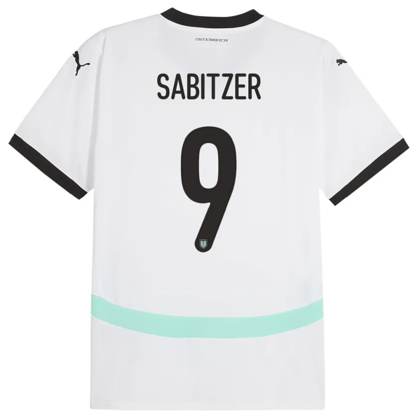 Danxen Kinderen Oostenrijk Marcel Sabitzer #9 Wit Uitshirt Uittenue 24-26 T-Shirt