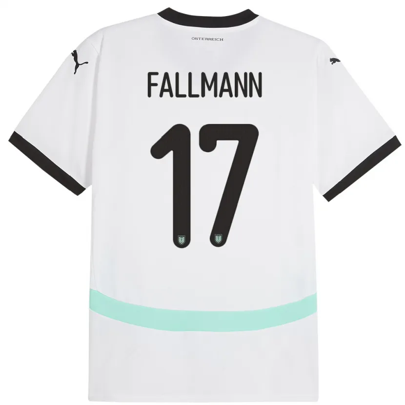 Danxen Kinderen Oostenrijk Pascal Fallmann #17 Wit Uitshirt Uittenue 24-26 T-Shirt