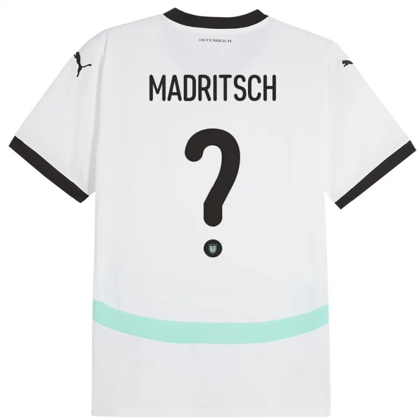 Danxen Kinderen Oostenrijk Diego Madritsch #0 Wit Uitshirt Uittenue 24-26 T-Shirt