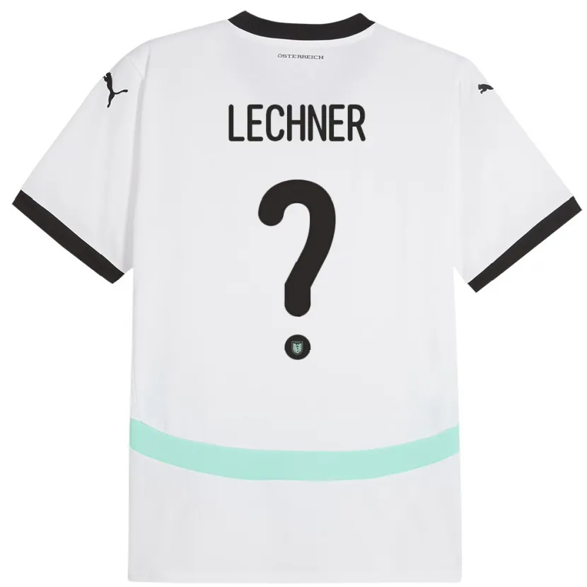 Danxen Kinderen Oostenrijk Dominik Lechner #0 Wit Uitshirt Uittenue 24-26 T-Shirt