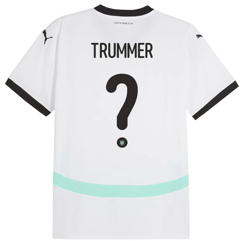 Danxen Kinderen Oostenrijk Tim Trummer #0 Wit Uitshirt Uittenue 24-26 T-Shirt