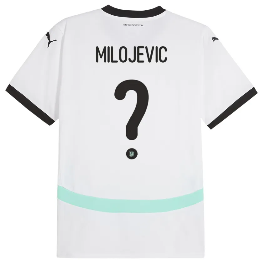 Danxen Kinderen Oostenrijk Filip Milojevic #0 Wit Uitshirt Uittenue 24-26 T-Shirt