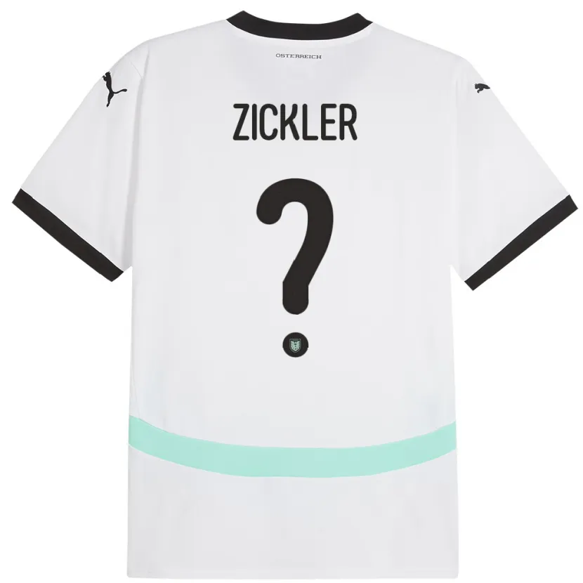 Danxen Kinderen Oostenrijk Jakob Zickler #0 Wit Uitshirt Uittenue 24-26 T-Shirt