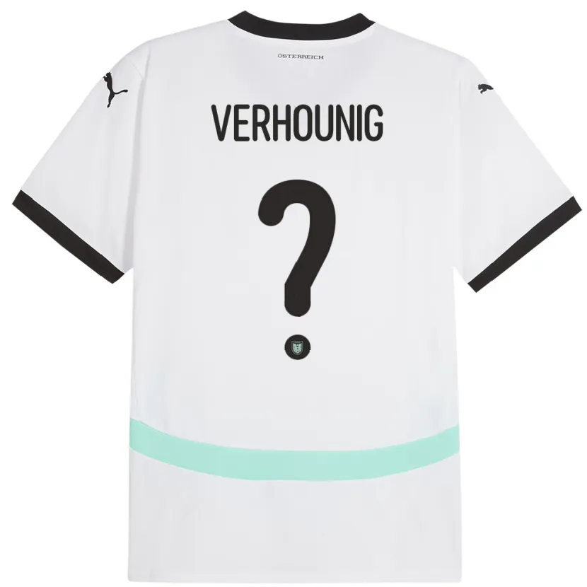 Danxen Kinderen Oostenrijk Phillip Verhounig #0 Wit Uitshirt Uittenue 24-26 T-Shirt