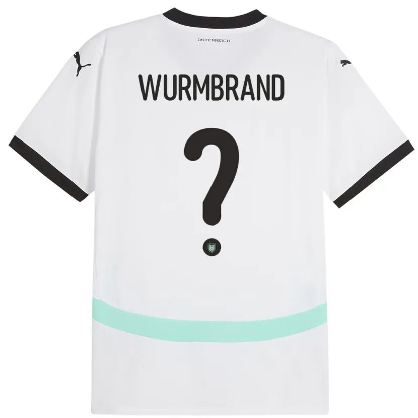 Danxen Kinderen Oostenrijk Nikolaus Wurmbrand #0 Wit Uitshirt Uittenue 24-26 T-Shirt