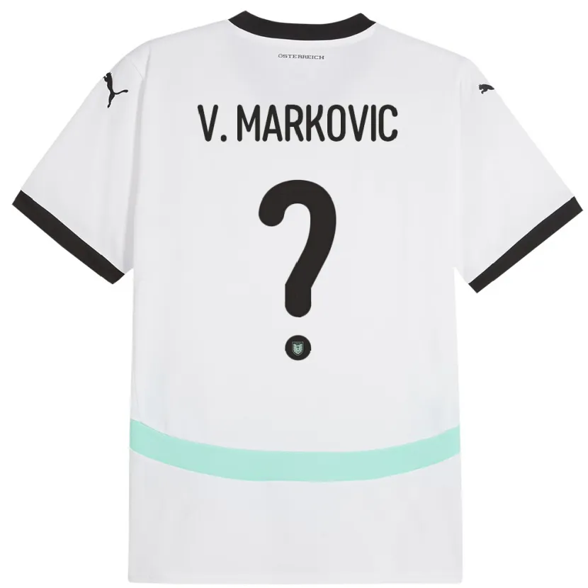 Danxen Kinderen Oostenrijk Vasilije Markovic #0 Wit Uitshirt Uittenue 24-26 T-Shirt