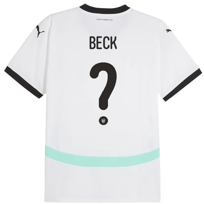 Danxen Kinderen Oostenrijk Dominik Beck #0 Wit Uitshirt Uittenue 24-26 T-Shirt