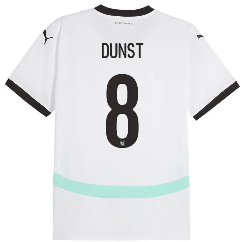 Danxen Kinderen Oostenrijk Barbara Dunst #8 Wit Uitshirt Uittenue 24-26 T-Shirt