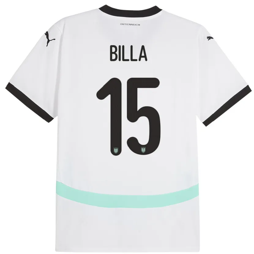 Danxen Kinderen Oostenrijk Nicole Billa #15 Wit Uitshirt Uittenue 24-26 T-Shirt