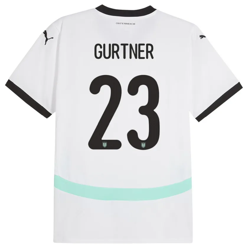 Danxen Kinderen Oostenrijk Andrea Gurtner #23 Wit Uitshirt Uittenue 24-26 T-Shirt