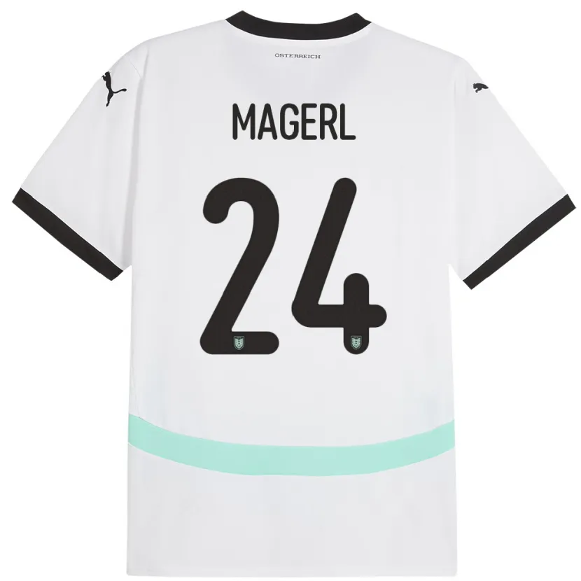 Danxen Kinderen Oostenrijk Julia Magerl #24 Wit Uitshirt Uittenue 24-26 T-Shirt