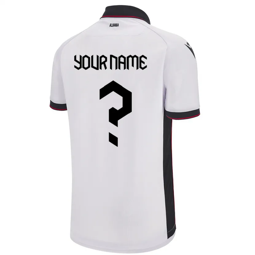 Danxen Kinderen Albanië Uw Naam #0 Wit Uitshirt Uittenue 24-26 T-Shirt
