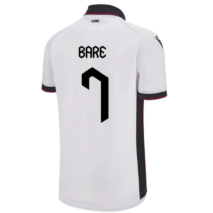 Danxen Kinderen Albanië Keidi Bare #7 Wit Uitshirt Uittenue 24-26 T-Shirt