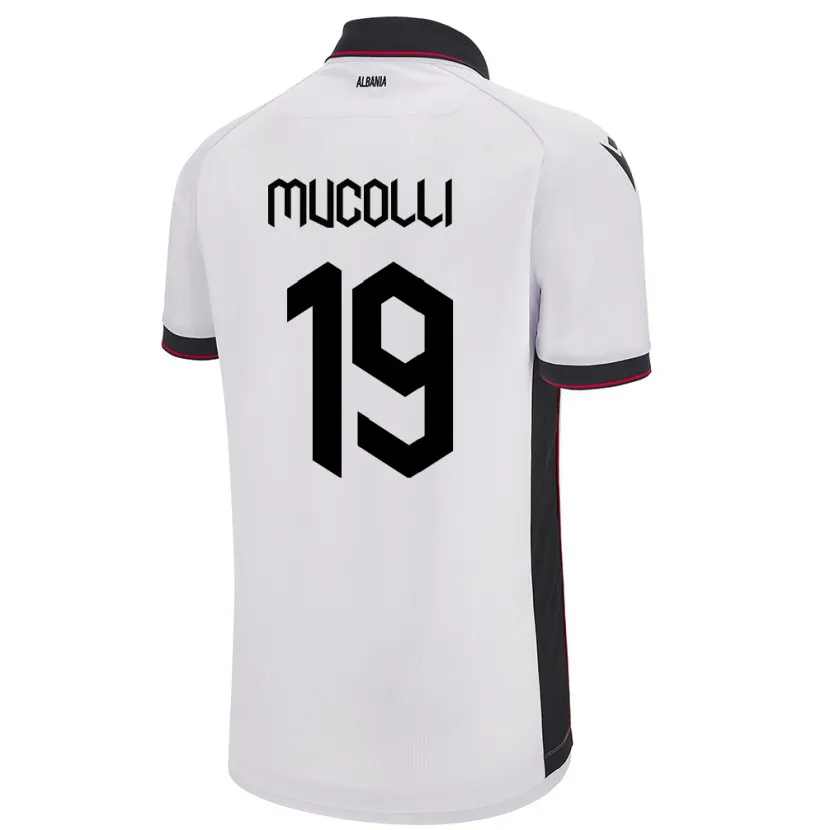 Danxen Kinderen Albanië Arbnor Mucolli #19 Wit Uitshirt Uittenue 24-26 T-Shirt