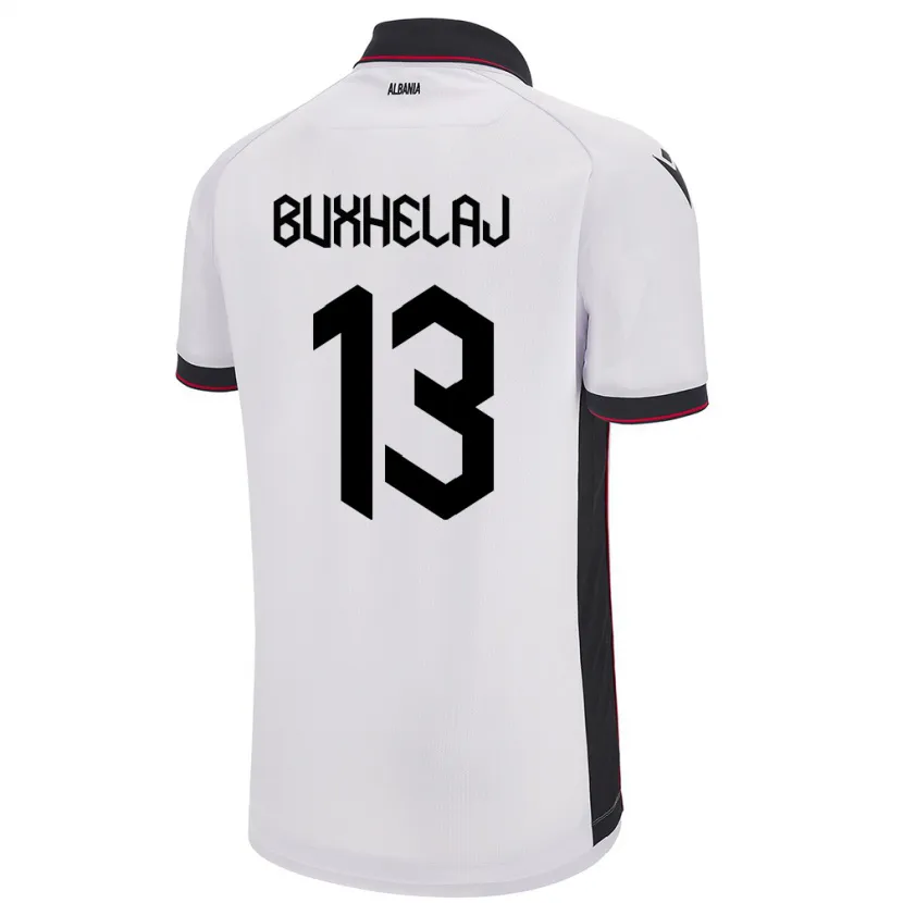 Danxen Kinderen Albanië Paulo Buxhelaj #13 Wit Uitshirt Uittenue 24-26 T-Shirt