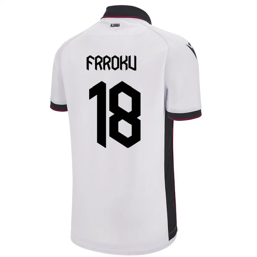 Danxen Kinderen Albanië Leandro Frroku #18 Wit Uitshirt Uittenue 24-26 T-Shirt