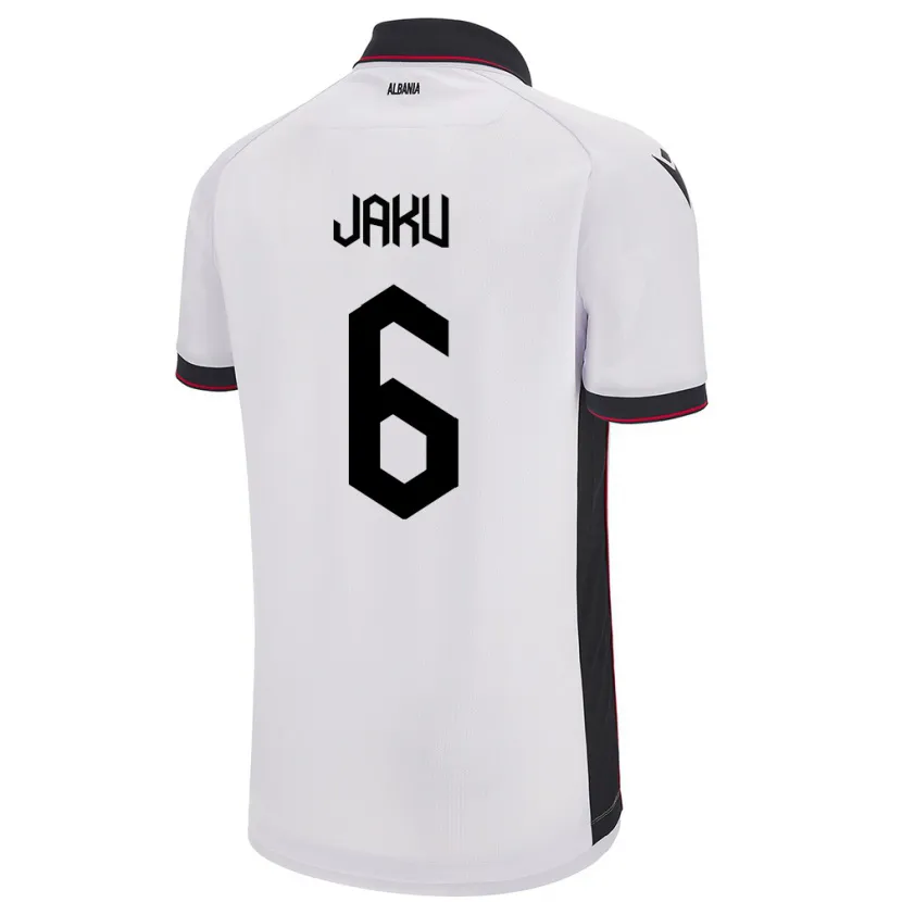 Danxen Kinderen Albanië Jordi Jaku #6 Wit Uitshirt Uittenue 24-26 T-Shirt