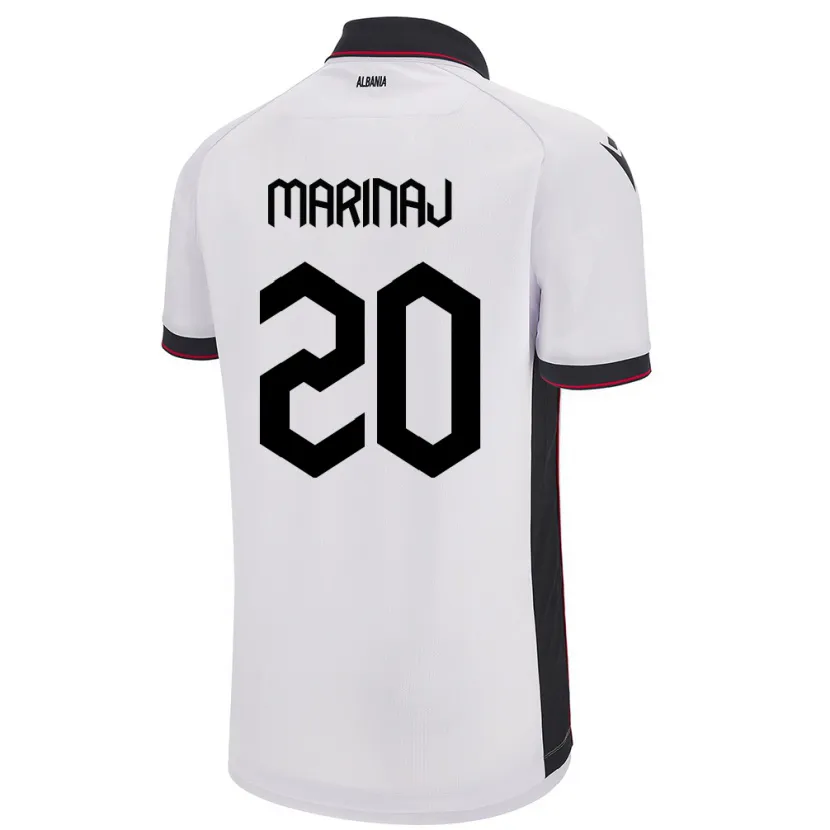 Danxen Kinderen Albanië Kledi Marinaj #20 Wit Uitshirt Uittenue 24-26 T-Shirt