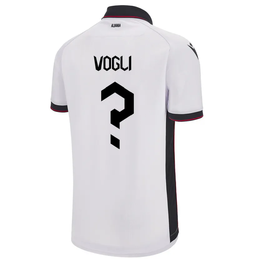 Danxen Kinderen Albanië Serxho Vogli #0 Wit Uitshirt Uittenue 24-26 T-Shirt