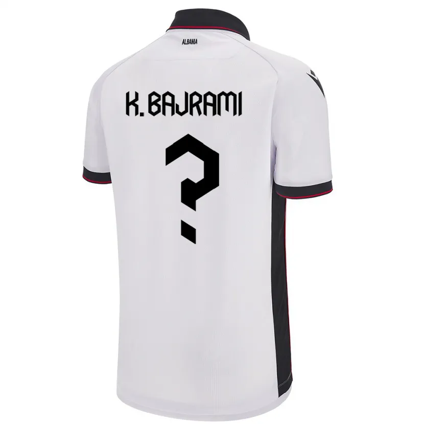 Danxen Kinderen Albanië Klevi Bajrami #0 Wit Uitshirt Uittenue 24-26 T-Shirt