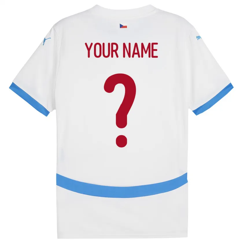 Danxen Kinderen Tsjechië Uw Naam #0 Wit Uitshirt Uittenue 24-26 T-Shirt